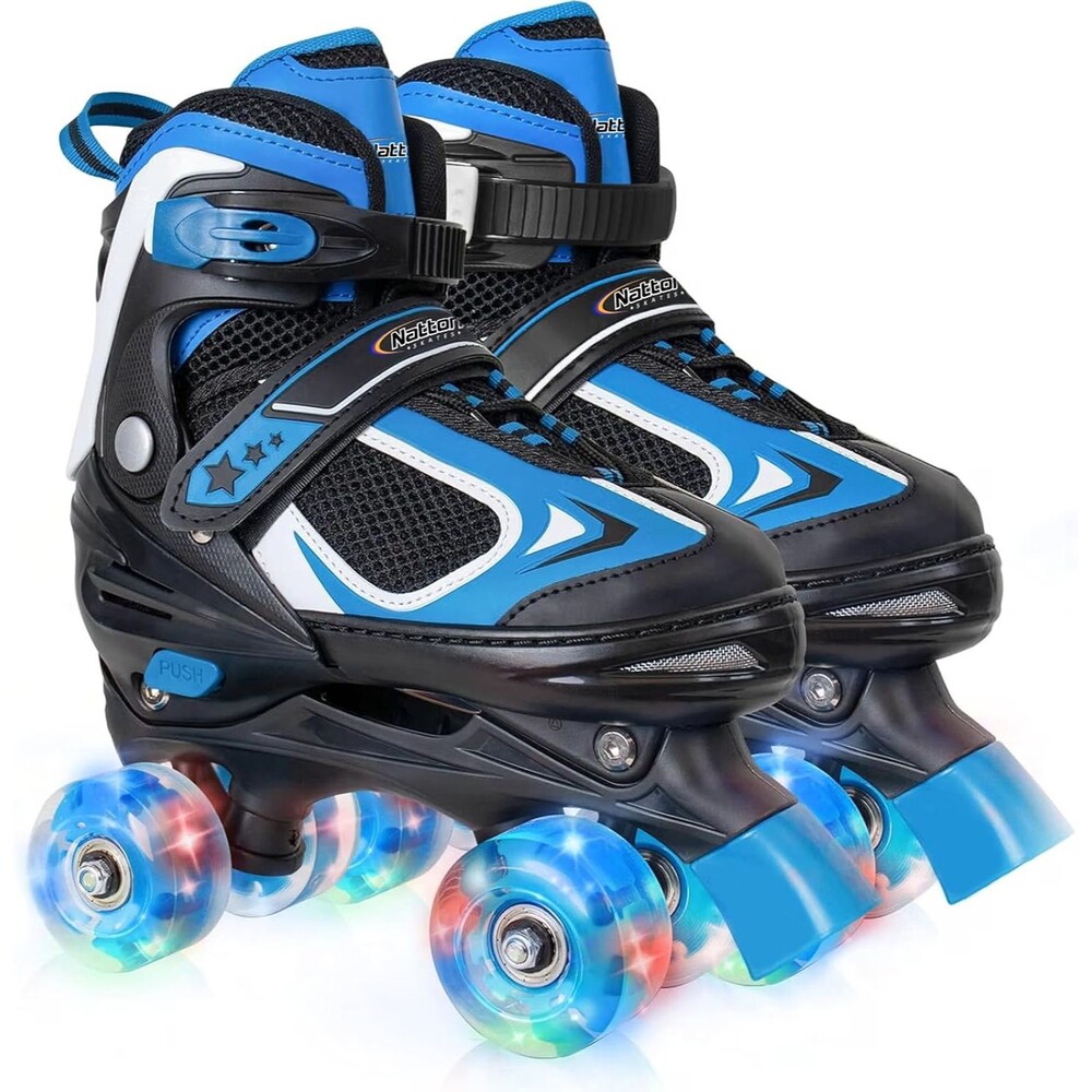 Nattork Roller Skates Adjustable for Kids with All Light up Wheels 3 Sizes